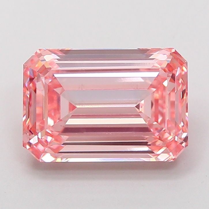Loose Diamond - EMERALD 4.02ct Fancy Vivid Pink VS1: Loose Diamond - EMERALD 4.02ct Fancy Vivid Pink VS1 Source: This is a real non-mined Diamond that has been grown in a lab Shape: EMERALD Carats: 4.02 Color: Fancy Vivid Pink Certification: IGI Video: