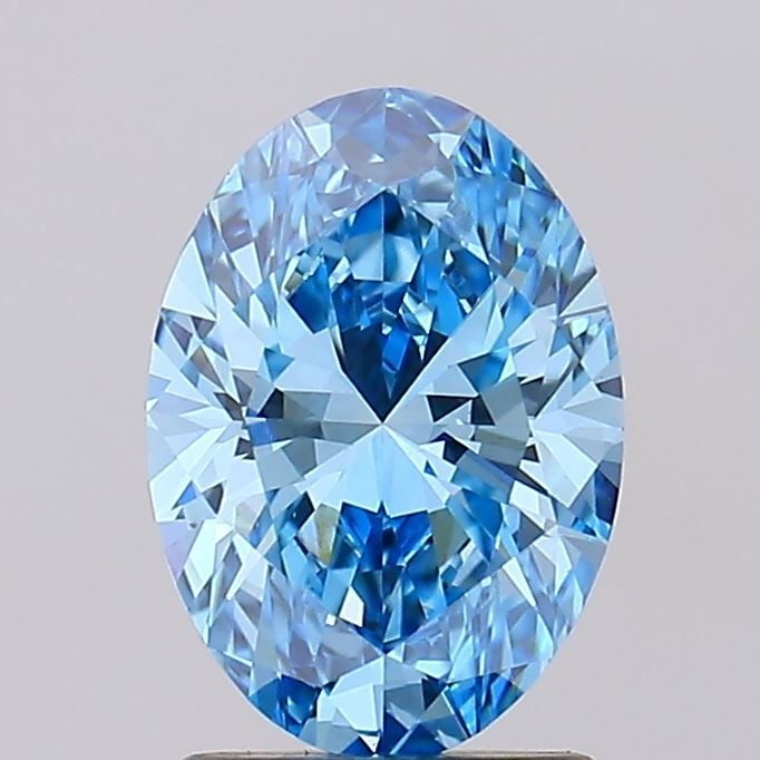 Loose Diamond - OVAL 1.58ct Fancy Vivid Blue VS2: Loose Diamond - OVAL 1.58ct Fancy Vivid Blue VS2 Source: This is a real non-mined Diamond that has been grown in a lab Shape: OVAL Carats: 1.58 Color: Fancy Vivid Blue Certification: IGI Video: