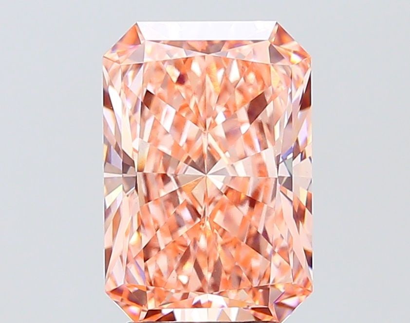 Loose Diamond - RADIANT 4.07ct Fancy Intense Orangey Pink VS1: Loose Diamond - RADIANT 4.07ct Fancy Intense Orangey Pink VS1 Source: This is a real non-mined Diamond that has been grown in a lab Shape: RADIANT Carats: 4.07 Color: Fancy Intense Orangey Pink Certif