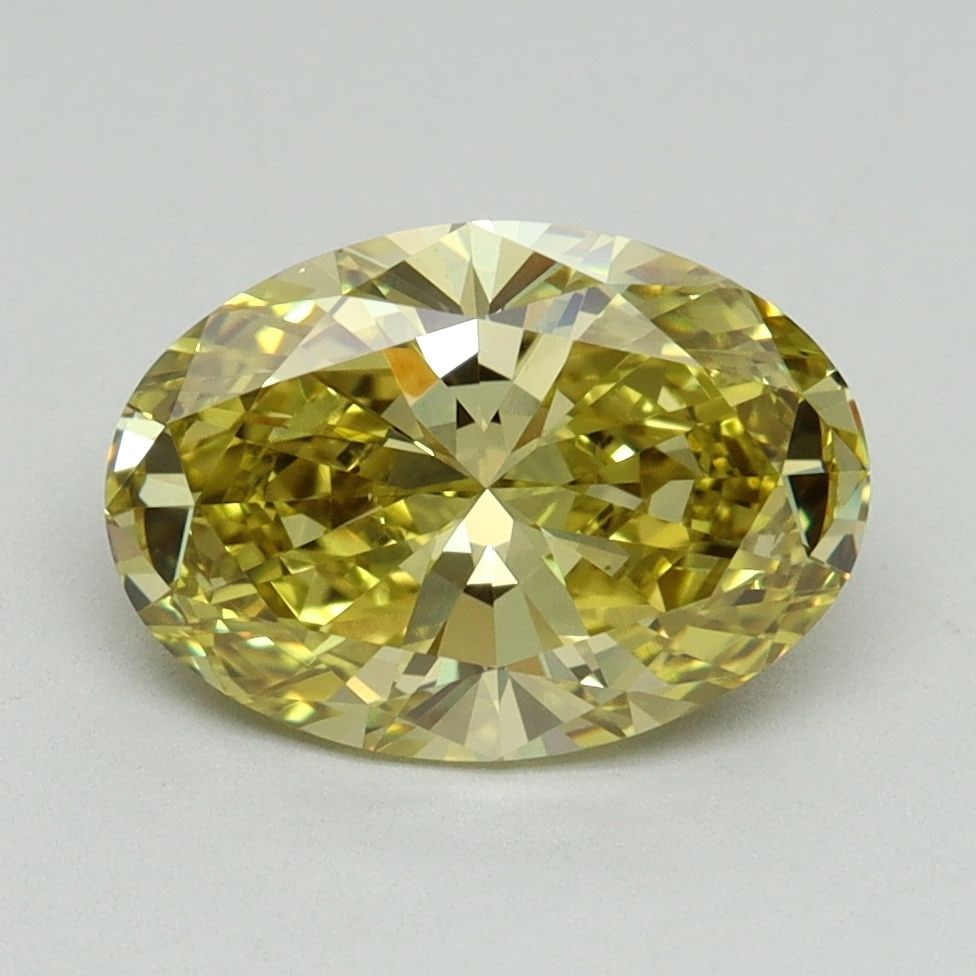 Loose Diamond - OVAL 2.07ct Fancy Vivid Yellow VS1: Loose Diamond - OVAL 2.07ct Fancy Vivid Yellow VS1 Source: This is a real non-mined Diamond that has been grown in a lab Shape: OVAL Carats: 2.07 Color: Fancy Vivid Yellow Certification: IGI Video: