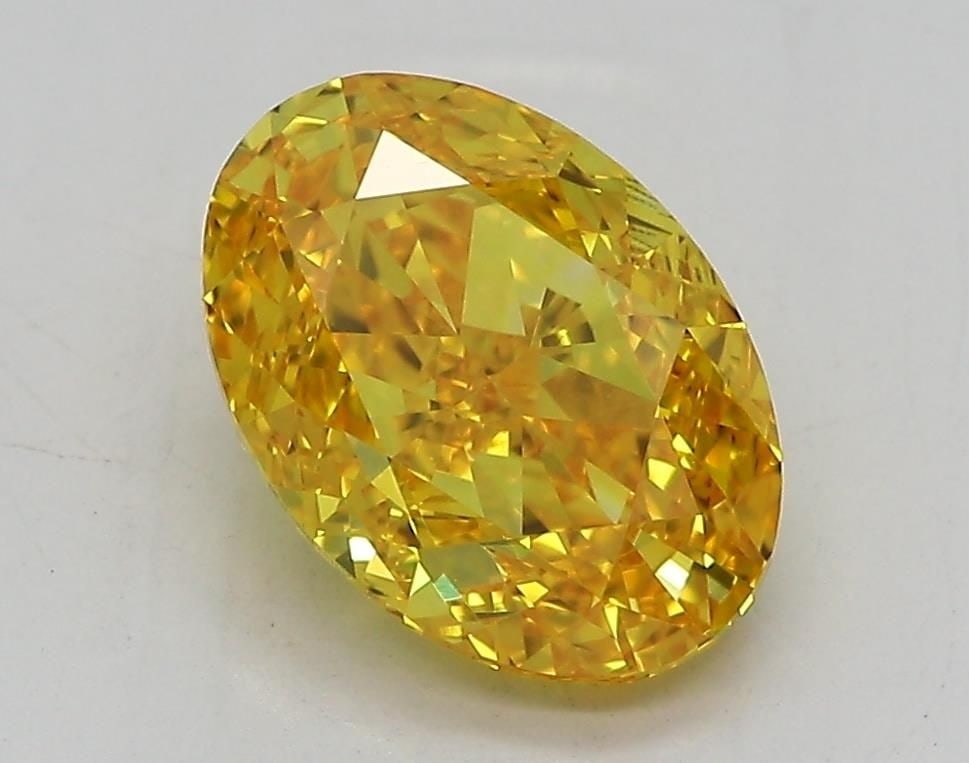 Loose Diamond - OVAL 2.04ct Fancy Vivid Yellow VVS2: Loose Diamond - OVAL 2.04ct Fancy Vivid Yellow VVS2 Source: This is a real non-mined Diamond that has been grown in a lab Shape: OVAL Carats: 2.04 Color: Fancy Vivid Yellow Certification: IGI Video: