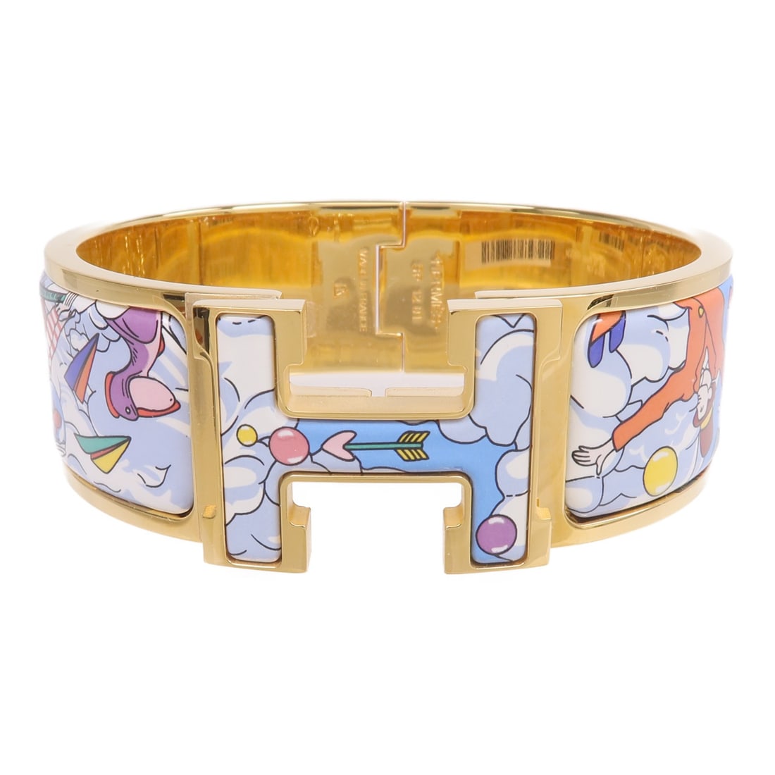 Hermes Clic Clac H blue enamel bracelet (1 of 10)