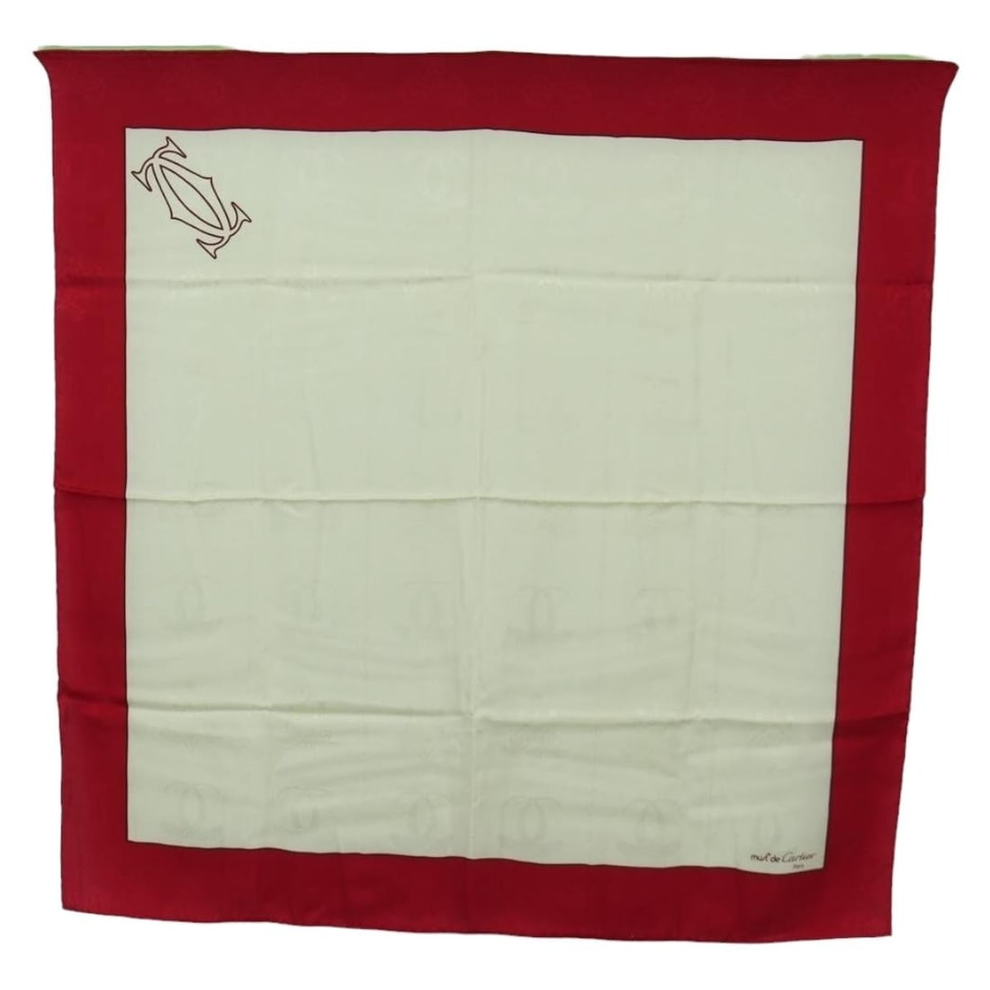 Silk Women's Scarf in Beige by Cartier 33.5 Inch Square (1 of 17)