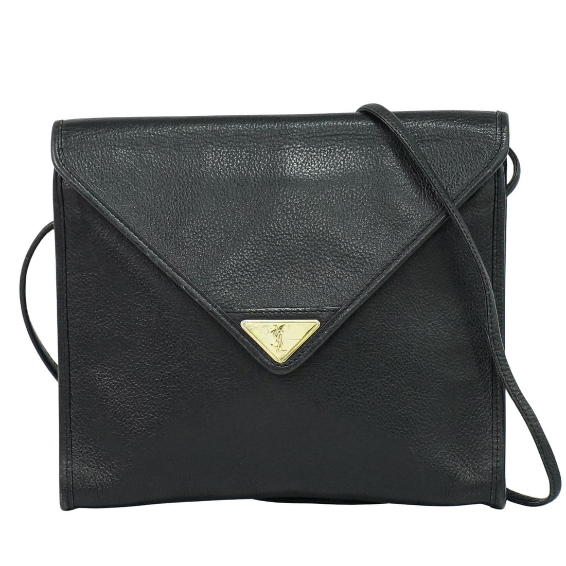 Black Leather Vintage Shoulder Bag by Saint Laurent France: Black Leather Vintage Shoulder Bag by Saint Laurent France This Saint Laurent vintage shoulder bag is crafted from black leather and designed for women. It features a classic silhouette with visible s