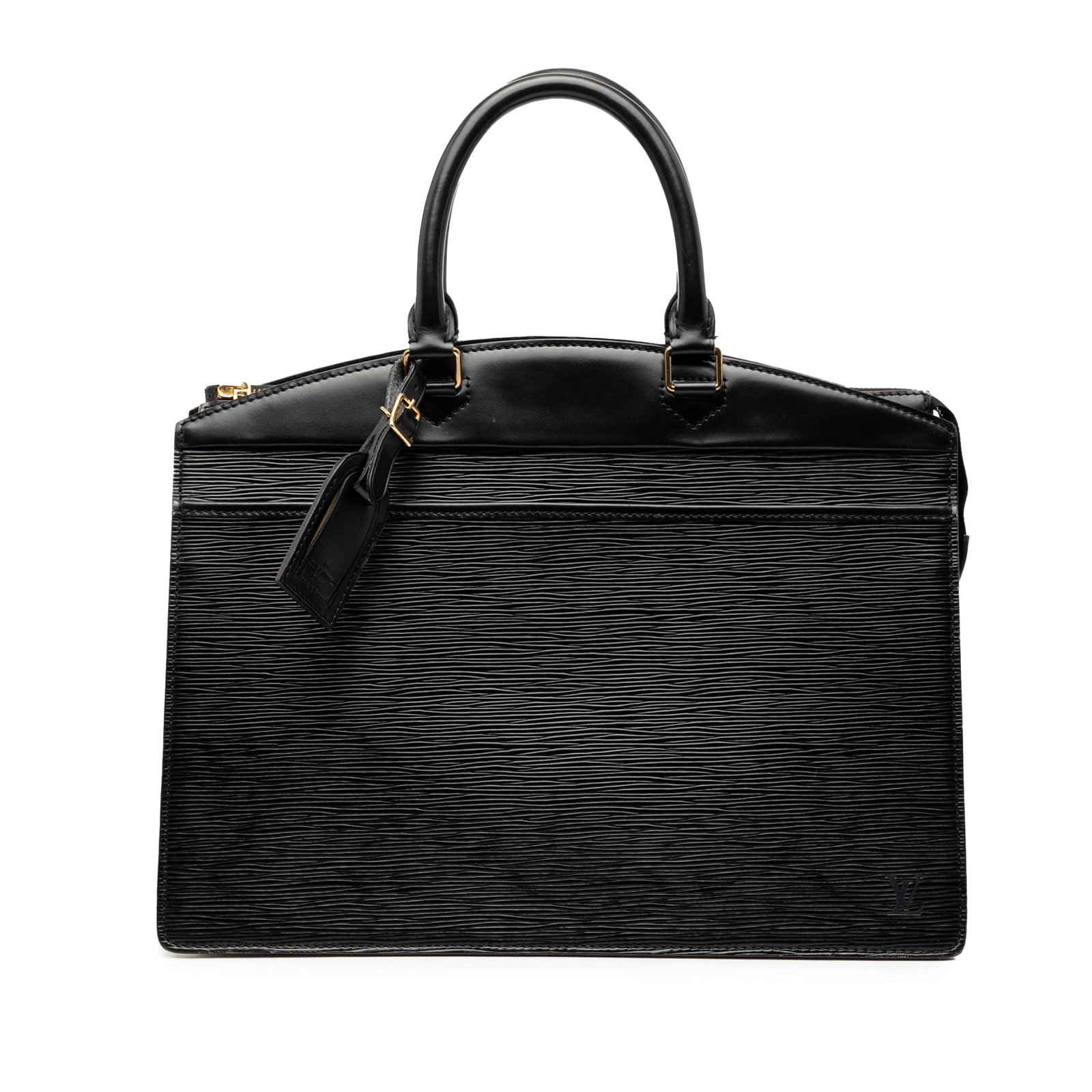 Black Epi Leather Riviera Satchel by Louis Vuitton with Top Zip and Slip Pockets (1 of 7)
