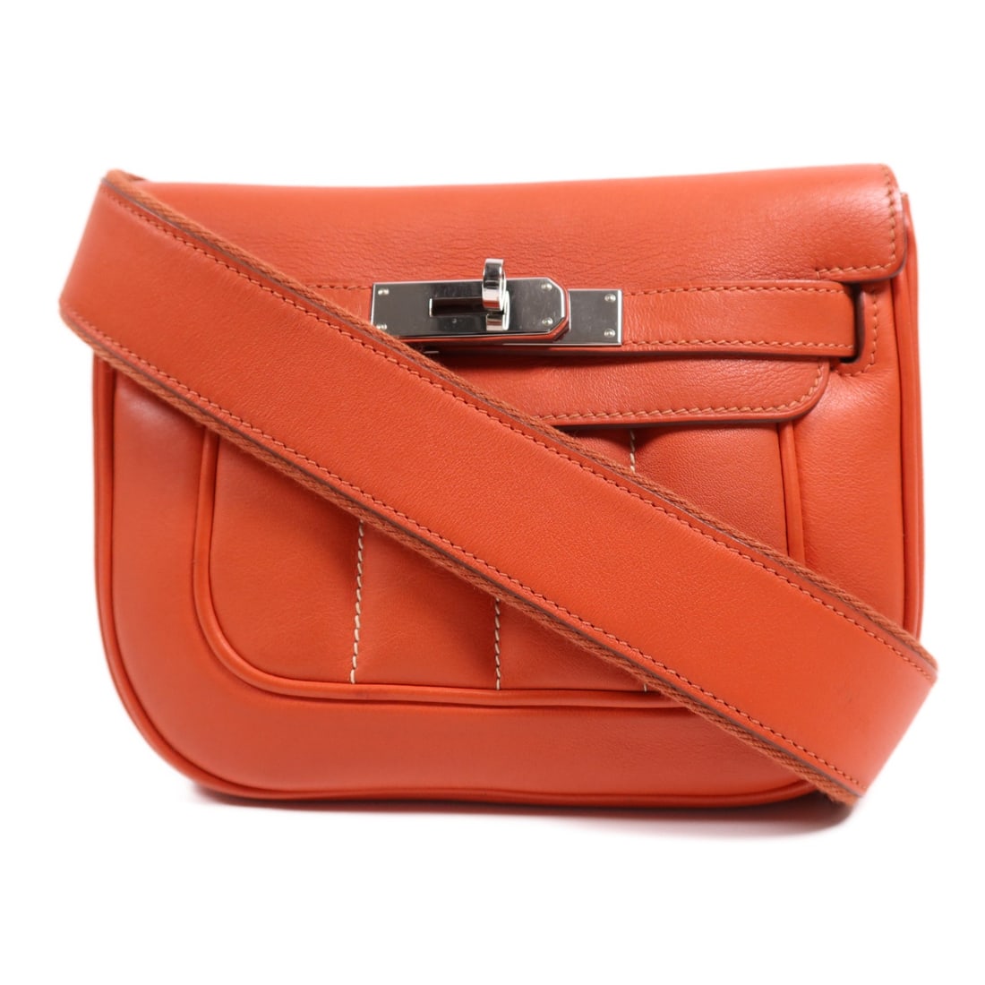 HERMES Mini Berline Swift Leather Shoulder Bag Rouge Casaque: HERMES Mini Berline Swift Leather Shoulder Bag Rouge Casaque This is a Hermes Mini Berline shoulder bag crafted from Swift leather in Rouge Casaque, featuring palladium hardware. Designed for women, t