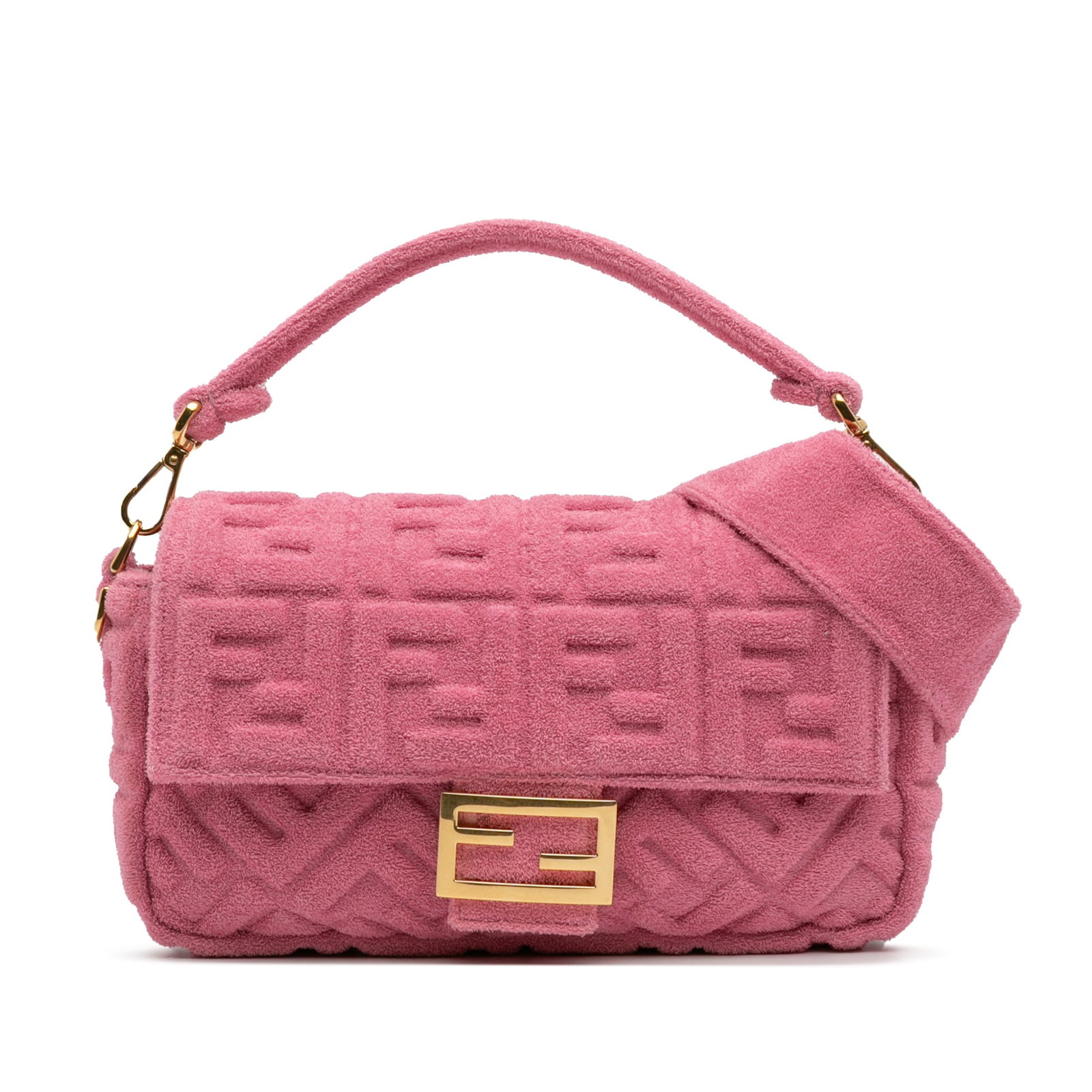 Fendi Zucca Terry Cloth Baguette Bag Pink (1 of 12)