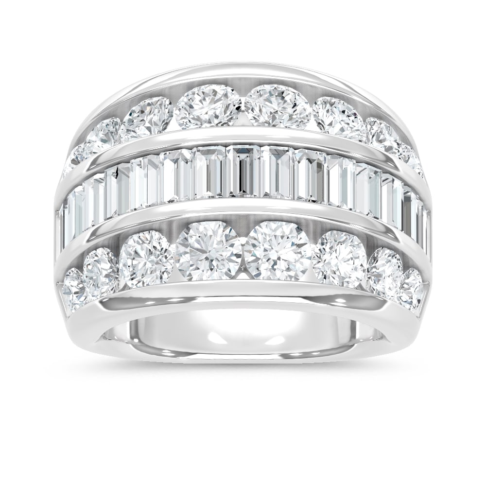 14K White Gold Lab Grown Diamond 4 Ct.Tw. Fashion Ring: 14K White Gold Lab Grown Diamond 4 Ct.Tw. Fashion Ring This luxurious fashion ring in 14K white gold showcases lab grown diamonds totaling 4 Ct.Tw. for timeless brilliance. 14k White Gold Stone Color: