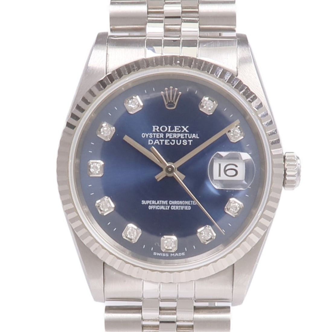 Rolex Datejust 16234G Blue Dial Automatic Wristwatch White Gold Steel (1 of 16)