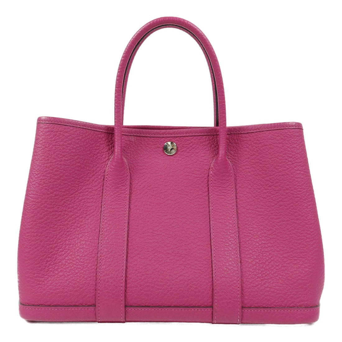 Hermes Garden Party TPM 30 Pink Negonda Leather Tote: Hermes Garden Party TPM 30 Pink Negonda Leather Tote This Hermes Garden Party TPM 30 tote bag is crafted from Negonda leather in a vibrant Rose Pourpre (pink) shade. Featuring palladium hardware, it o