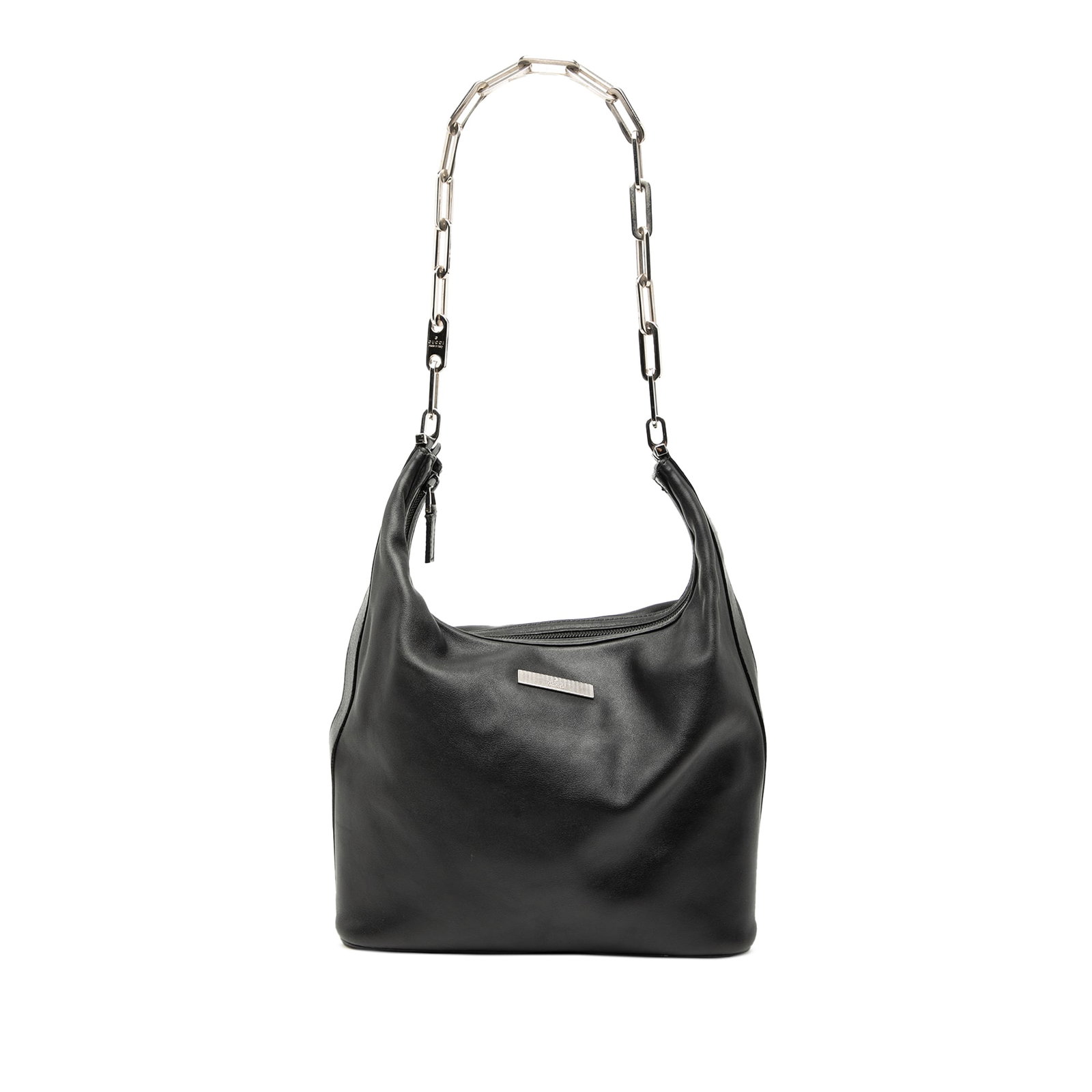 Gucci Black Leather Shoulder Bag with Chain Strap (1 of 8)