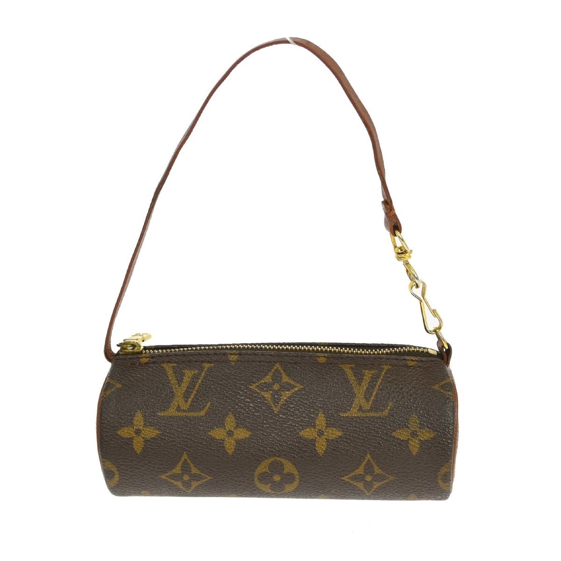 Louis Vuitton Papillon Monogram Canvas Micro Top Handle Bag: Louis Vuitton Papillon Monogram Canvas Micro Top Handle Bag This vintage Louis Vuitton Papillon micro handbag features the iconic monogram canvas exterior with brown leather top handles and trim. The 