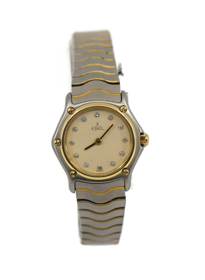 Ebel Sportwave 166901 Two Tone Stainless Steel Diamond Watch: Ebel Sportwave 166901 Two Tone Stainless Steel Diamond Watch This Ebel Sportwave Diamond Two Tone Stainless Steel Watch combines elegance with functionality. Crafted from high-quality stainless steel,