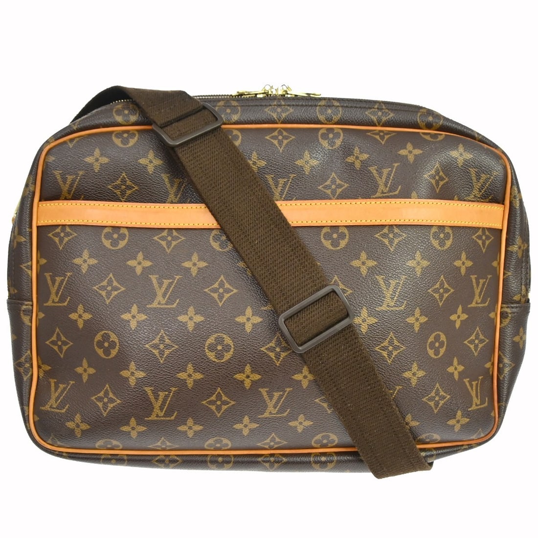 Louis Vuitton Reporter Monogram Canvas Shoulder Bag: Louis Vuitton Reporter Monogram Canvas Shoulder Bag This Louis Vuitton Reporter Bag features the iconic Monogram canvas in a classic brown color. Designed for unisex use, the bag is crafted in France 