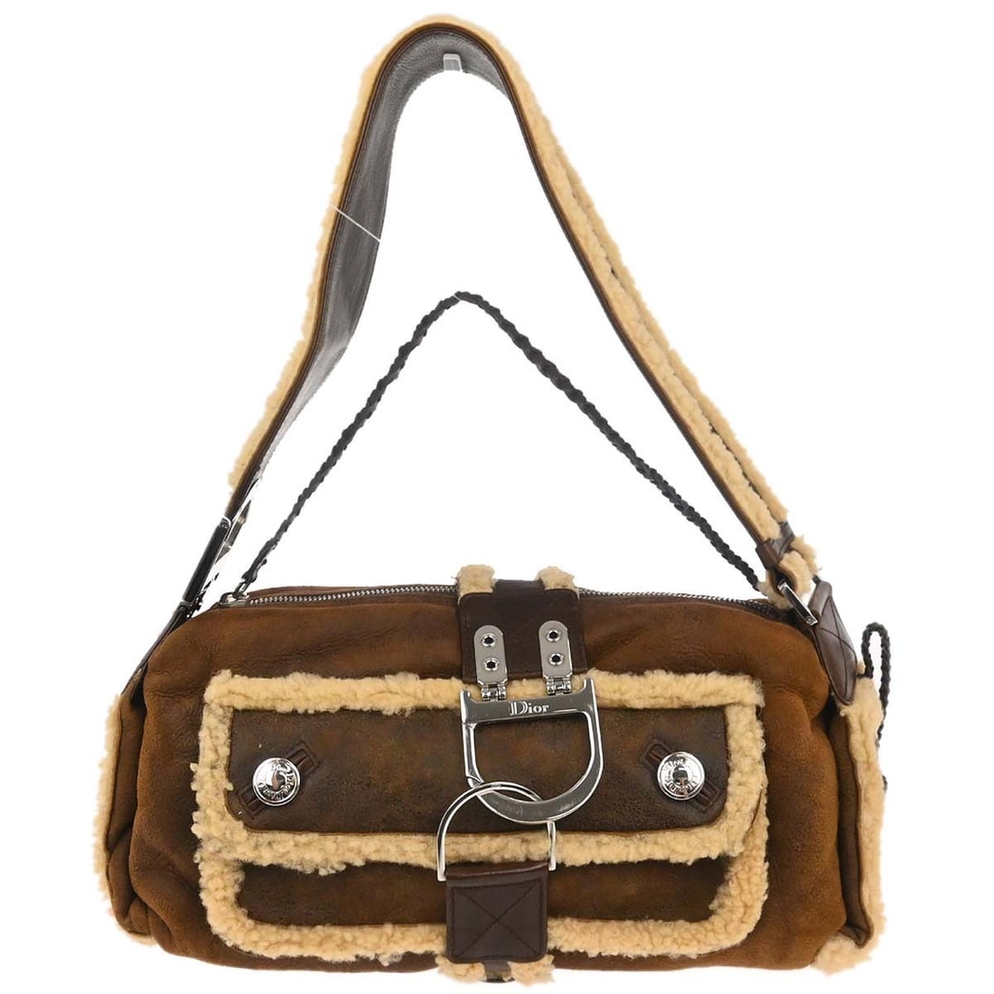 Dior Mouton Brown Leather Medium Flight Top Handle Bag Italy (1 of 18)