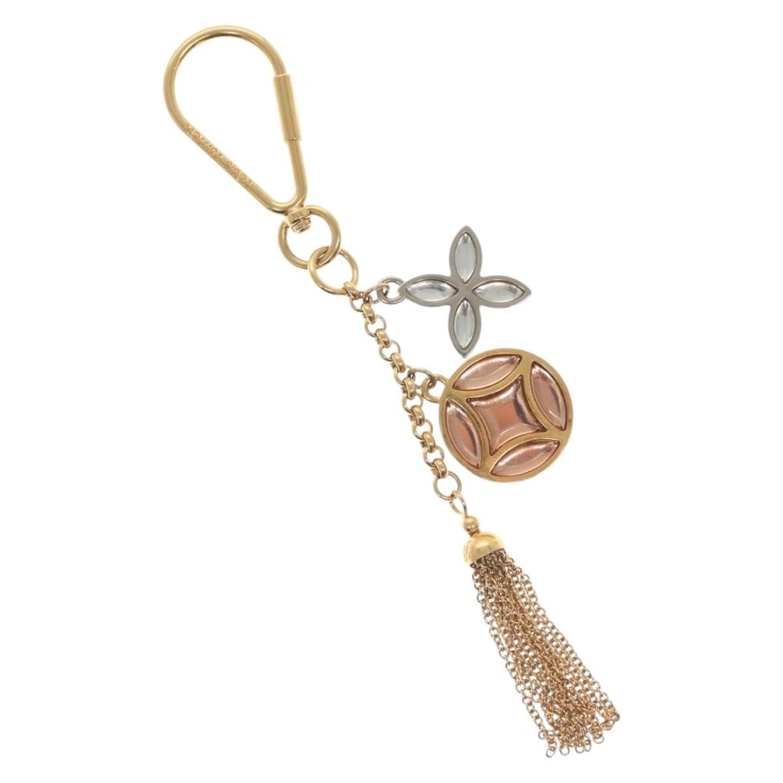 LOUIS VUITTON M66780 Gold Tone Ice Flower Charm Authentic: LOUIS VUITTON M66780 Gold Tone Ice Flower Charm Authentic This Louis Vuitton Porte Cles Ice Flower Charm is a stylish accessory crafted from metal with a sophisticated gold tone finish. Perfect for ad