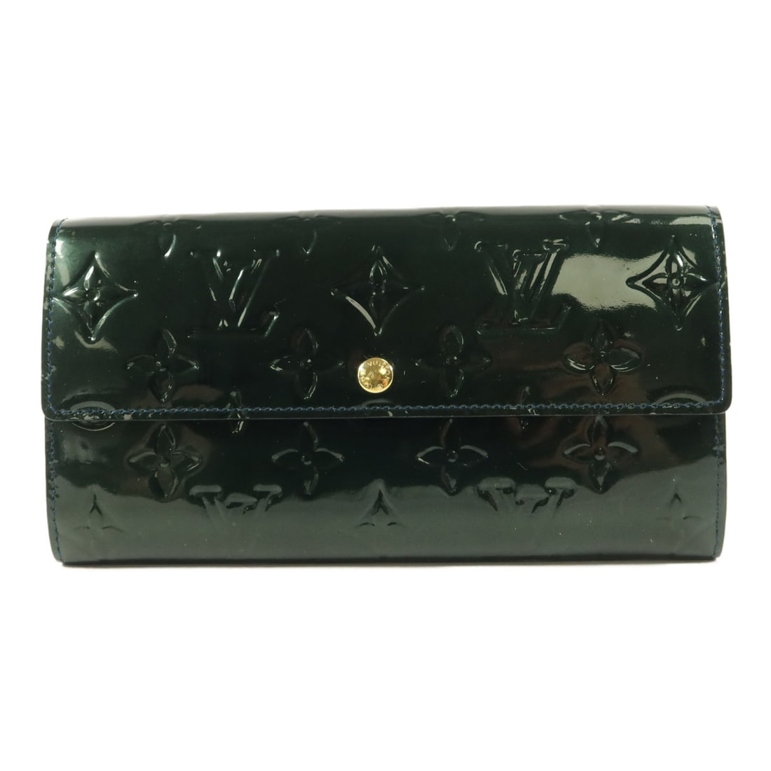 Louis Vuitton Sarah Wallet Monogram Vernis Green GHW: Louis Vuitton Sarah Wallet Monogram Vernis Green GHW This Louis Vuitton Sarah wallet features the iconic Monogram Vernis design in green patent leather. Designed as a bifold purse, it offers a stylish