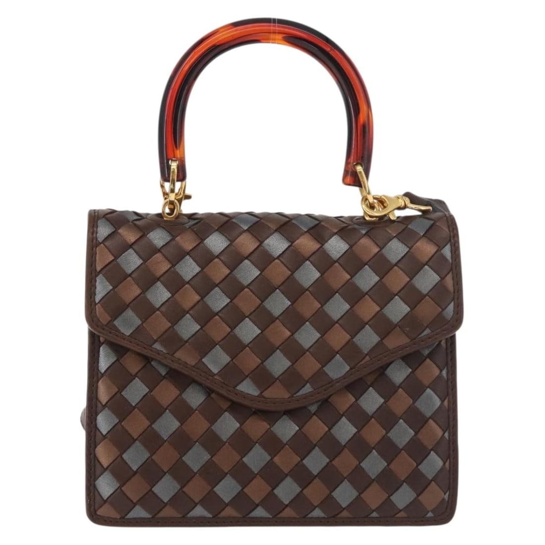 Bottega Veneta brown leather Intrecciato handbag 18cm x 15cm x 3cm: Bottega Veneta brown leather Intrecciato handbag 18cm x 15cm x 3cm This Bottega Veneta Intrecciato Handbag is crafted from brown leather and features the brand's signature woven design. Made in Italy,