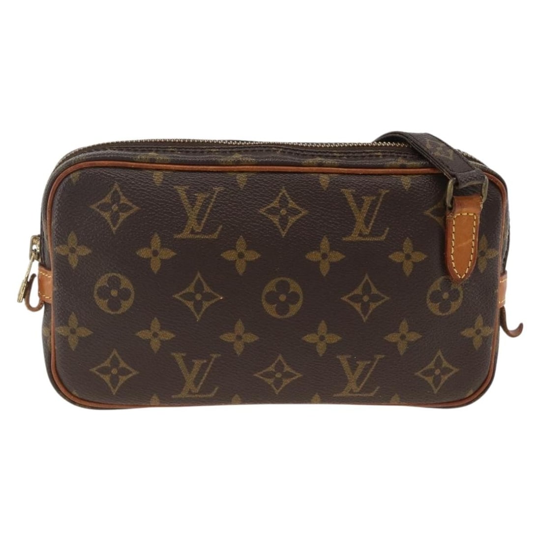 Pochette Marly Bandouliere Canvas Shoulder Bag by Louis Vuitton: Pochette Marly Bandouliere Canvas Shoulder Bag by Louis Vuitton This Louis Vuitton Pochette Marly Bandouliere is crafted from the brand's signature brown monogram canvas. Designed for women, the bag f