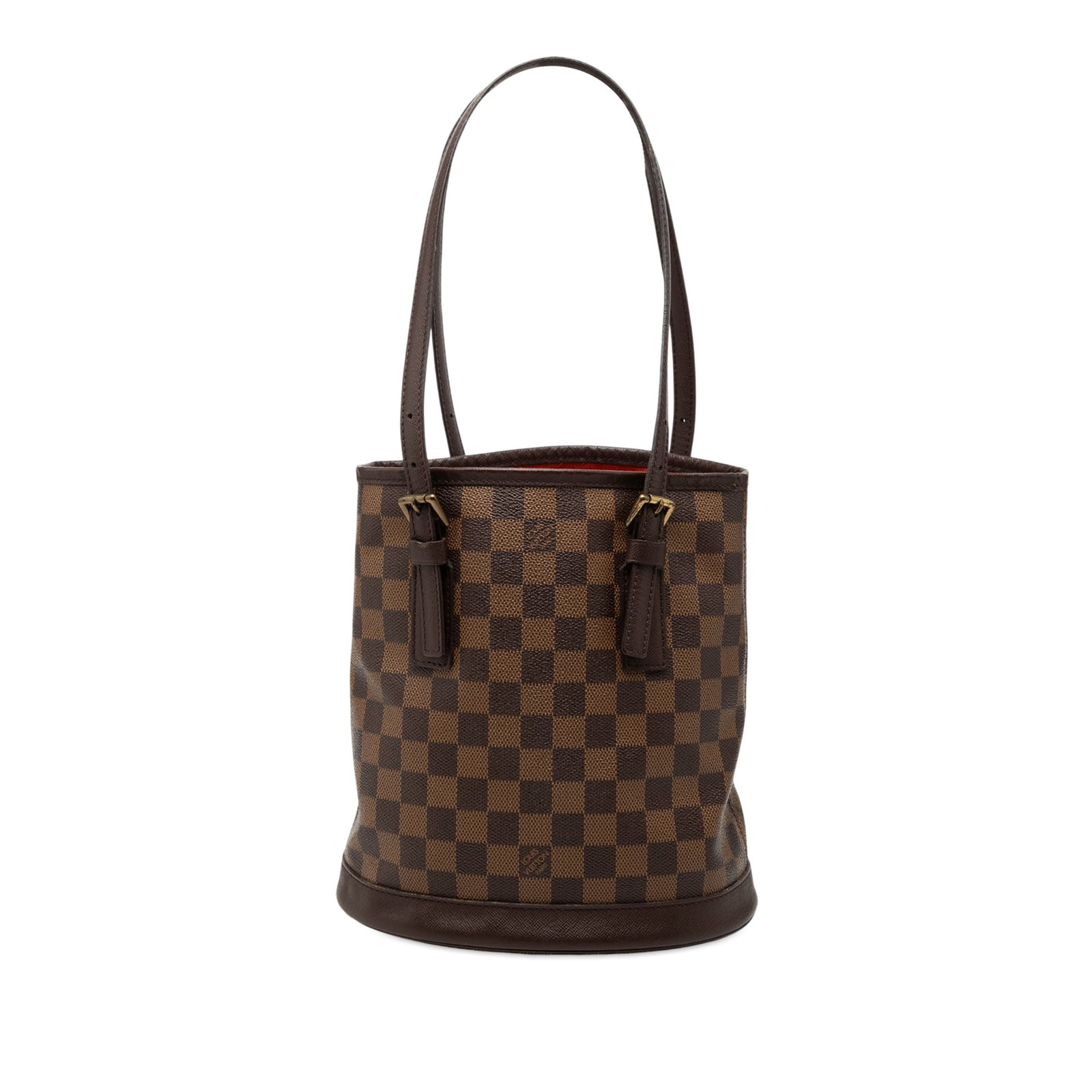 Louis Vuitton Marais Damier Ebene Brown Tote Bag: Louis Vuitton Marais Damier Ebene Brown Tote Bag This Louis Vuitton Damier Ebene Marais bag features the signature damier ebene canvas with leather trim and adjustable flat leather shoulder straps. Th