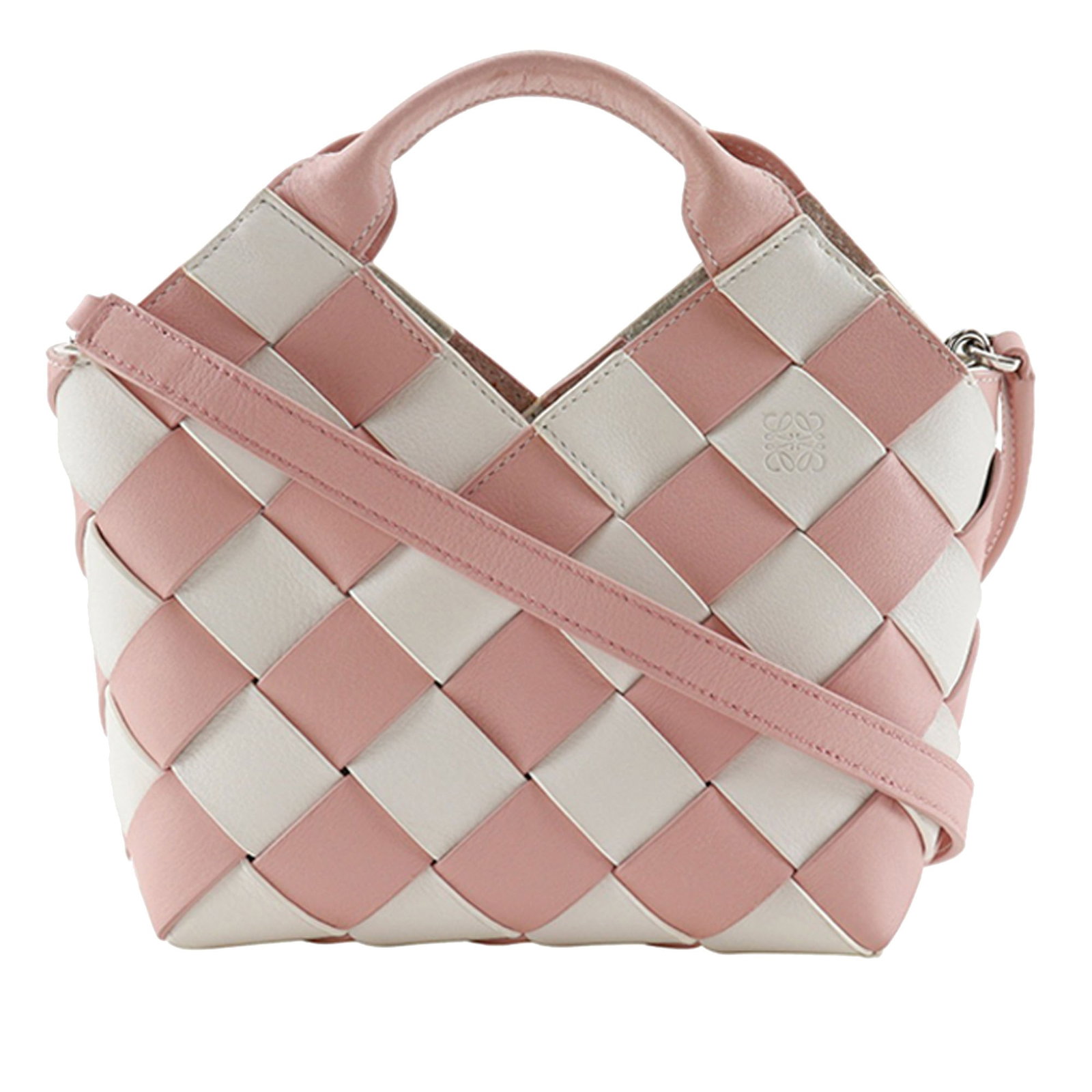 Mini Basket Satchel in Woven Calfskin Gingham by Loewe (1 of 18)