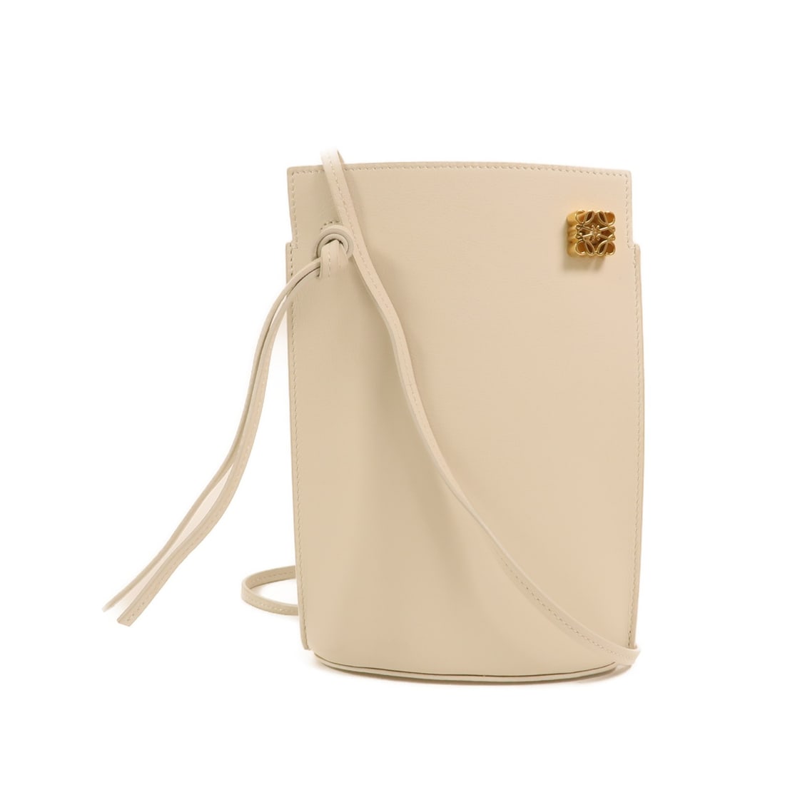 Loewe White Calfskin Dice Pocket Shoulder Bag with Gold Hardware (1 of 15)