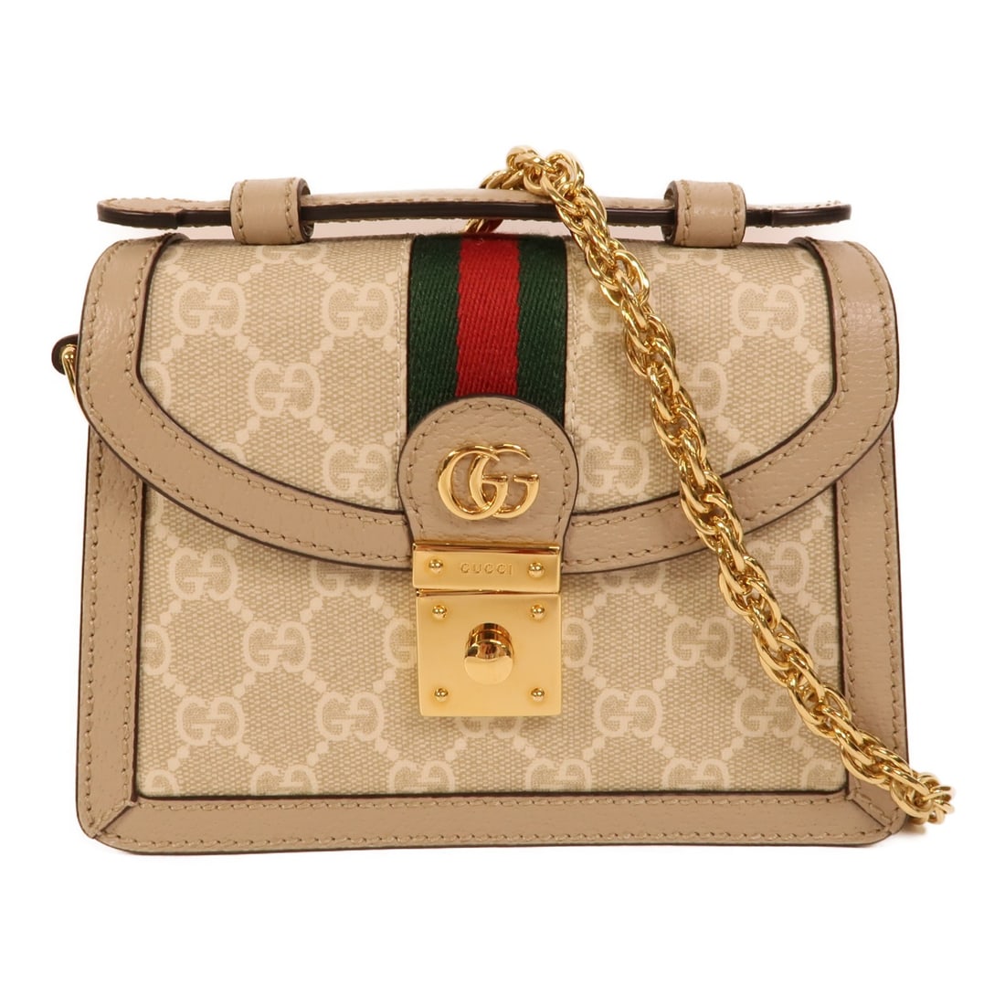 Gucci Ophidia Mini Beige Coated Canvas 2way Shoulder Bag: Gucci Ophidia Mini Beige Coated Canvas 2way Shoulder Bag This Gucci GG Mini Ophidia 2-way shoulder bag features a beige PVC coated canvas exterior, offering both durability and classic style. The vers