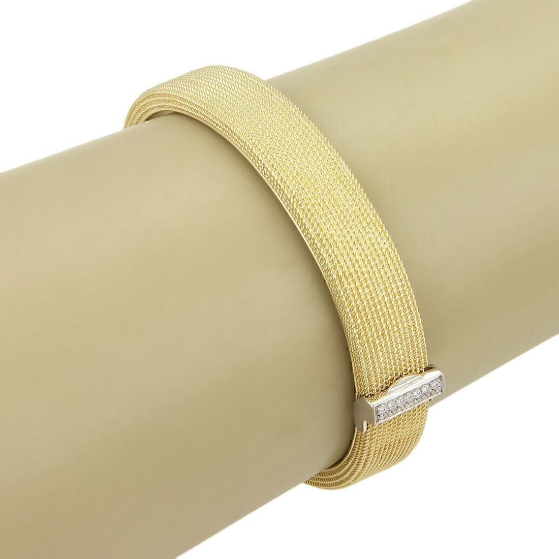 Roberto Coin 18k Two Tone Diamond Bangle Bracelet (1 of 6)