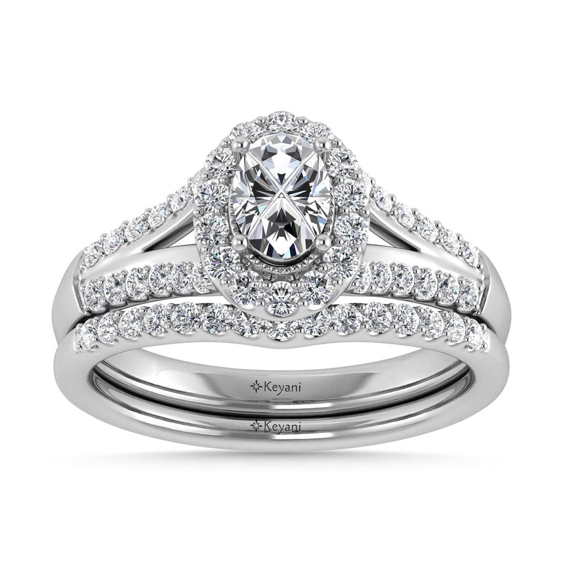 14K White Gold Diamond 1 Ct.Tw. Oval Shape Bridal Ring: 14K White Gold Diamond 1 Ct.Tw. Oval Shape Bridal Ring 14k White Gold Stone Color: G-h Stone Clarity: Si2 Each ring is presented in standard size 6.5. Complimentary resizing is available between sizes
