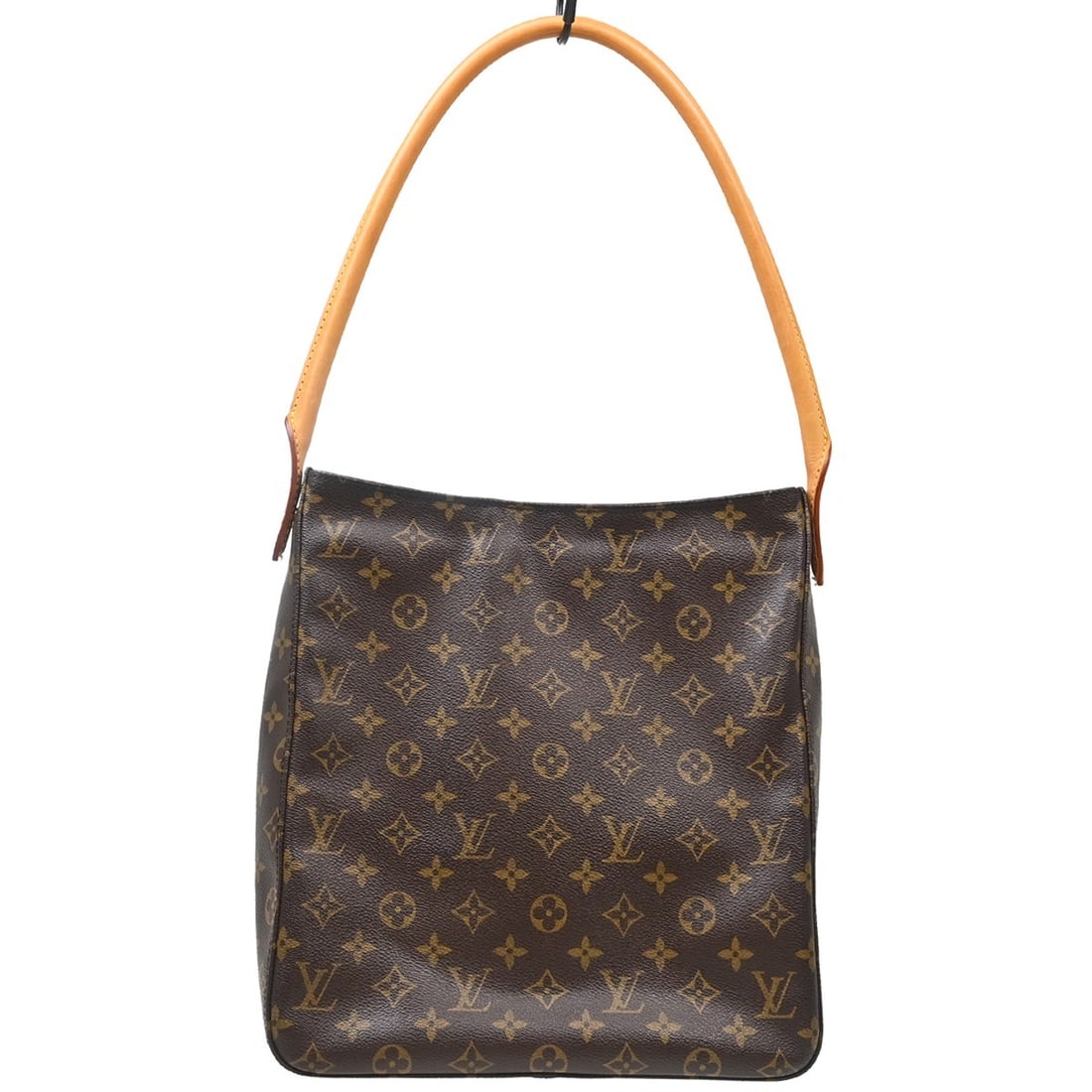 Louis Vuitton Monogram Looping GM Brown Shoulder Bag: Louis Vuitton Monogram Looping GM Brown Shoulder Bag This Louis Vuitton Looping GM shoulder bag features the iconic monogram pattern on brown leather with beige leather handles and strap. The bag is d