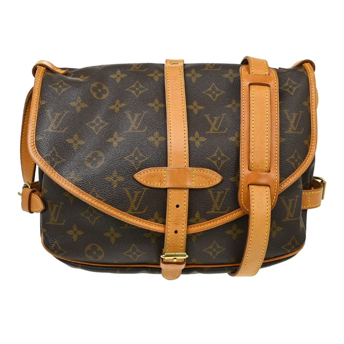 Louis Vuitton Saumur 30 Monogram Canvas Shoulder Bag: Louis Vuitton Saumur 30 Monogram Canvas Shoulder Bag This is a vintage Louis Vuitton Saumur 30 messenger bag featuring the signature monogram canvas and leather construction. It comes in a medium size