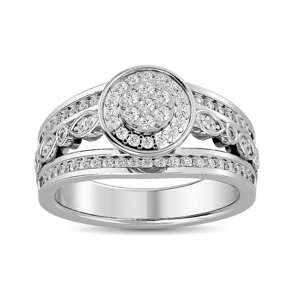 Diamond Engagement Ring 1/2 Ct.tw in 10K White Gold: Diamond Engagement Ring 1/2 Ct.tw in 10K White Gold 10k White Gold Stone Color: Gh Stone Clarity: I1 Each ring is presented in standard size 6.5. Complimentary resizing is available between sizes 510 