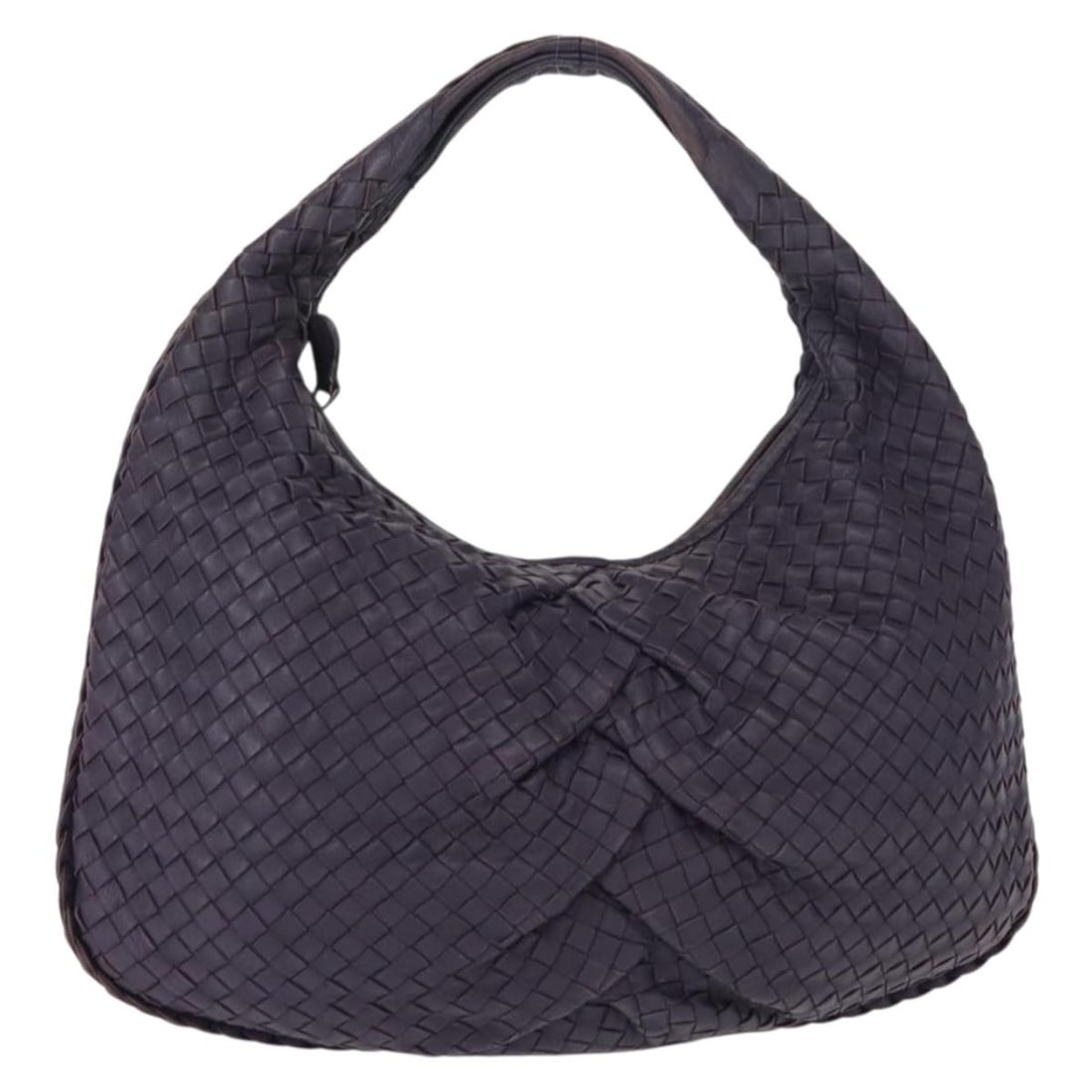 Purple Leather Hobo Bag Bottega Veneta Veneta 40cm: Purple Leather Hobo Bag Bottega Veneta Veneta 40cm This Bottega Veneta Veneta Hobo is a female shoulder bag crafted from purple leather featuring the brand's signature intrecciato pleated design. It o