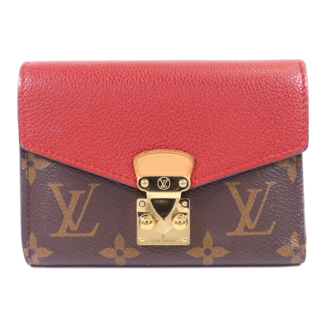 Louis Vuitton Pallas Compact Brown Monogram Trifold Wallet M67478 GHW: Louis Vuitton Pallas Compact Brown Monogram Trifold Wallet M67478 GHW This Louis Vuitton Pallas Compact trifold wallet features a brown monogram design crafted from PVC coated canvas. It offers practi