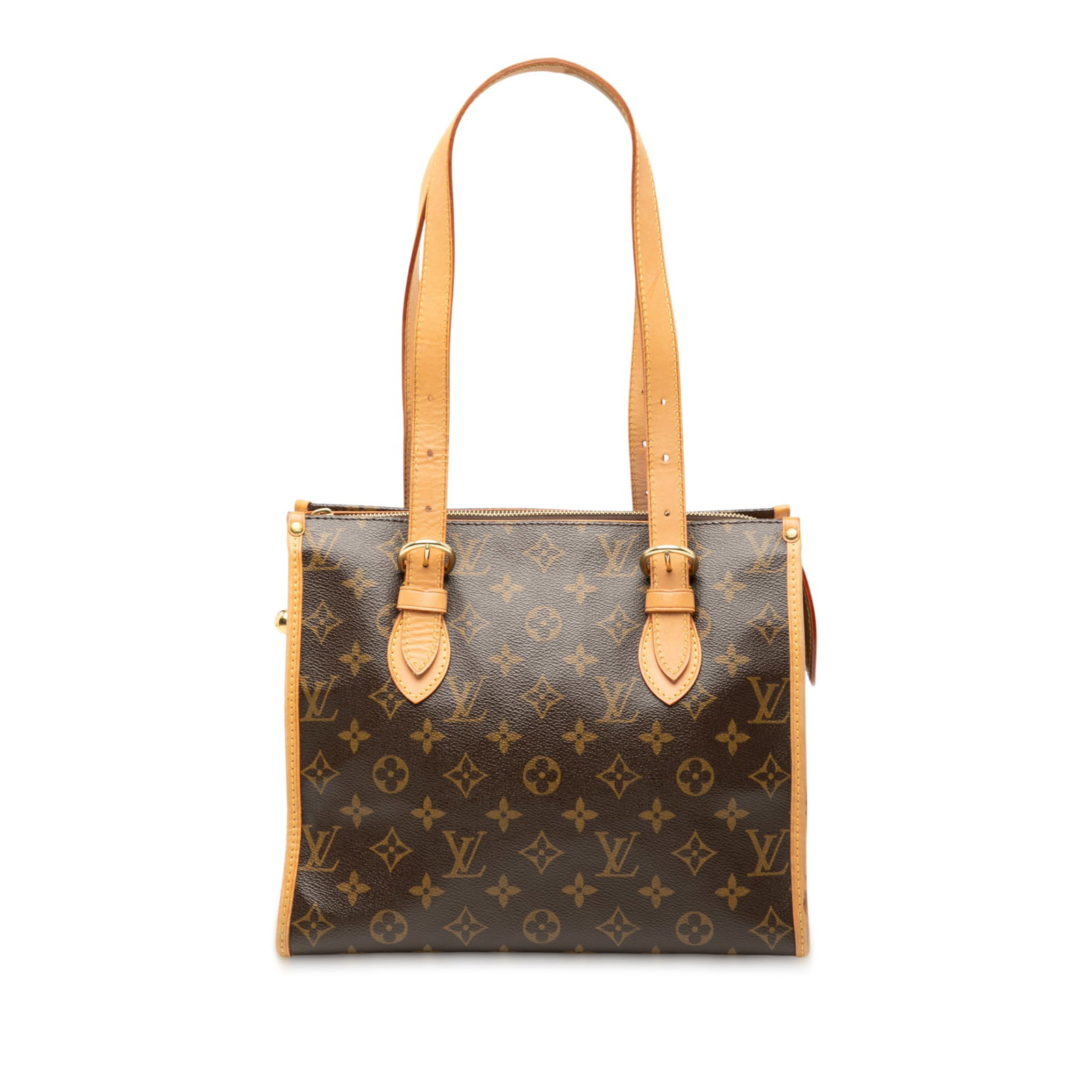 Louis Vuitton Popincourt Haut Shoulder Bag with Monogram Canvas and Leather Trim: Louis Vuitton Popincourt Haut Shoulder Bag with Monogram Canvas and Leather Trim The Louis Vuitton Popincourt Haut features the iconic monogram canvas with vachetta leather trim, complemented by flat 