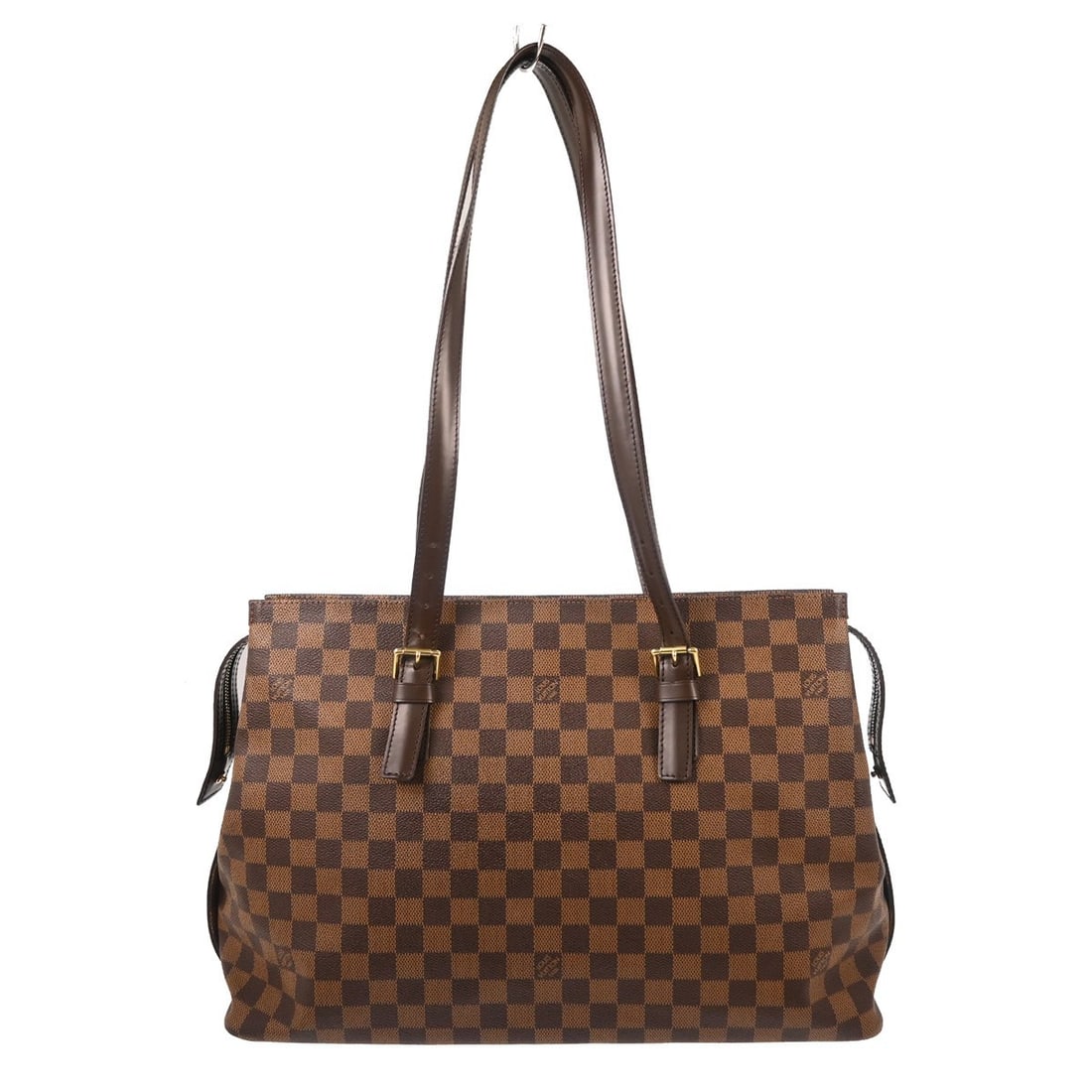 Louis Vuitton Chelsea Damier Ebene tote bag large brown: Louis Vuitton Chelsea Damier Ebene tote bag large brown This Louis Vuitton Damier Chelsea Shoulder Tote Bag features the signature Damier Ebene canvas and brown leather trim. The large tote is designe