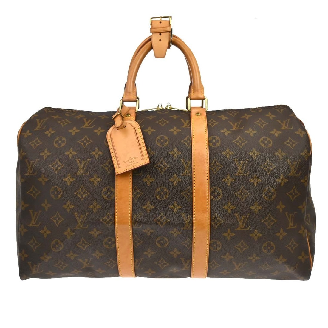 Louis Vuitton Keepall Monogram Canvas Travel Bag: Louis Vuitton Keepall Monogram Canvas Travel Bag This Louis Vuitton Keepall Bag features the iconic Monogram Canvas in brown, designed for unisex use. Crafted in France, the bag is in good condition, 