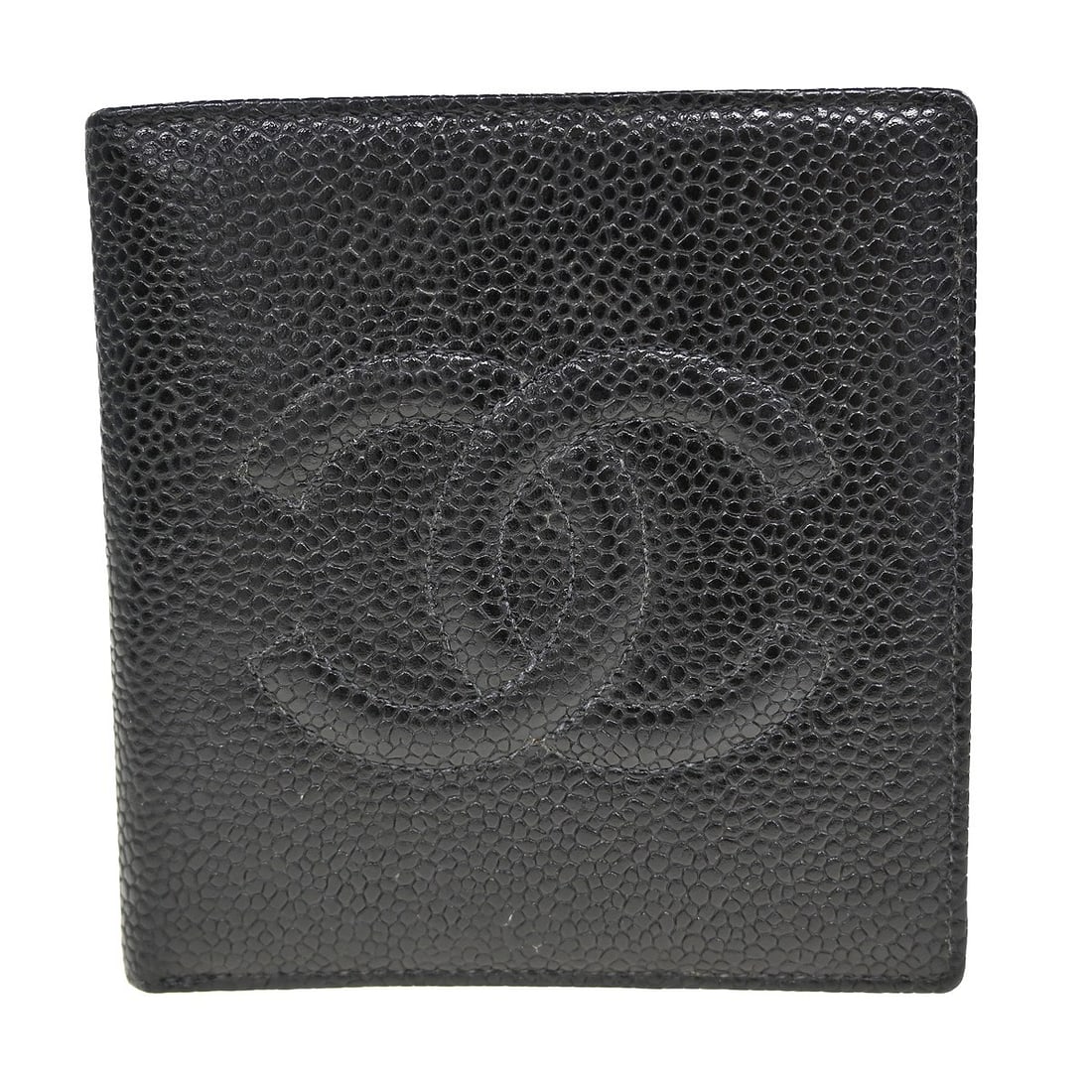 Chanel Black Caviar Leather CC Pattern Vintage Bifold Wallet for Women: Chanel Black Caviar Leather CC Pattern Vintage Bifold Wallet for Women This Chanel bifold wallet is crafted from durable black caviar skin leather and features the iconic CC pattern. Designed for wome
