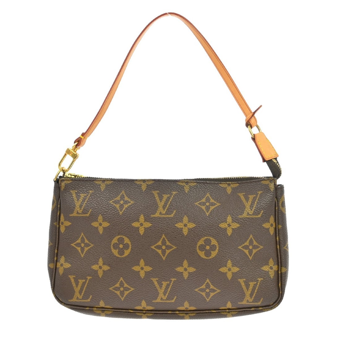 Louis Vuitton Monogram Pochette Accessoires Pouch Brown Canvas: Louis Vuitton Monogram Pochette Accessoires Pouch Brown Canvas This Louis Vuitton Pochette Accessoires handbag features the iconic monogram canvas leather exterior in brown, complemented by a zip clos