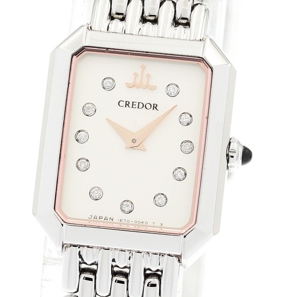 Seiko Credor Signo Womens Quartz Stainless Steel Bracelet Watch: Seiko Credor Signo Womens Quartz Stainless Steel Bracelet Watch This Seiko Credor Signo women's wristwatch features a stainless steel case and bracelet with a silver dial. The watch operates on a quar