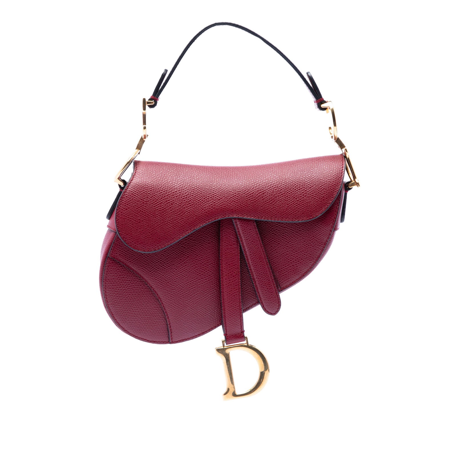 Dior Red Grained Calfskin Mini Saddle Bag (1 of 8)
