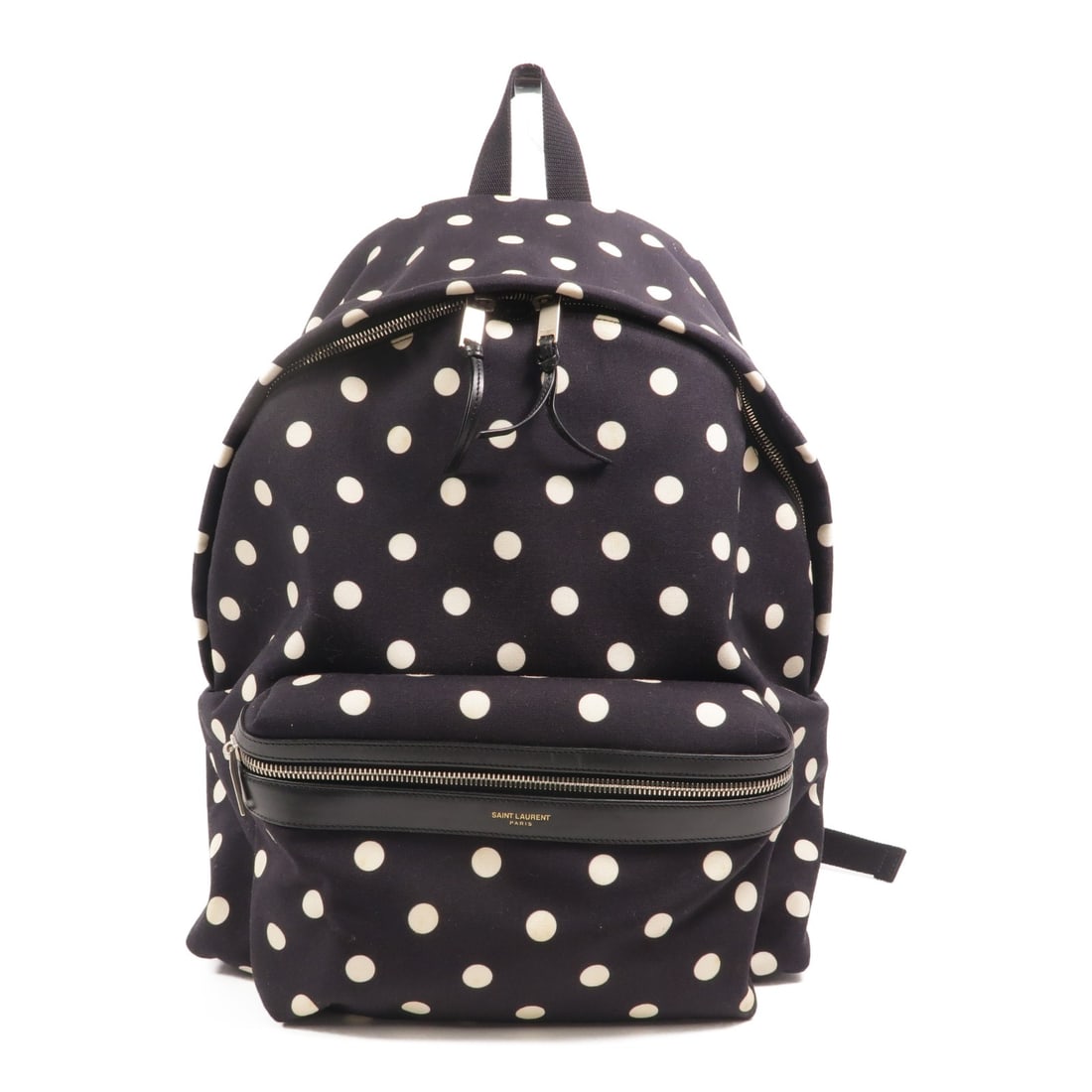 Saint Laurent YSL canvas black white rucksack backpack: Saint Laurent YSL canvas black white rucksack backpack This Saint Laurent rucksack backpack features a sleek black and white design crafted from durable canvas. Designed for unisex use, it offers ampl