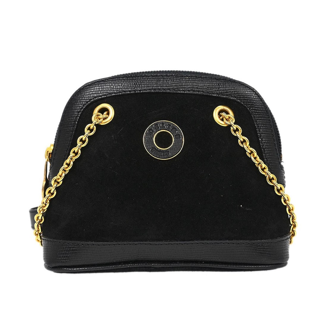 Celine Mini Black Suede Logo Shoulder Bag: Celine Mini Black Suede Logo Shoulder Bag This Celine mini shoulder bag is crafted from black suede leather and features a shoulder strap for easy carrying. The bag includes a logo accent and is desig