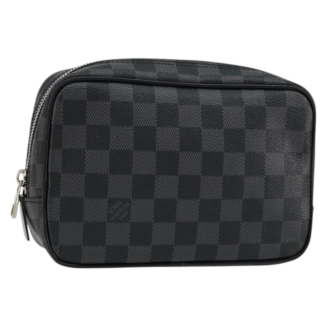 LOUIS VUITTON Damier Graphite Clutch Bag N47522 Auth: LOUIS VUITTON Damier Graphite Clutch Bag N47522 Auth This authentic Louis Vuitton Damier Graphite Trousse Toilette PM Clutch Bag is a stylish accessory, perfect for keeping your essentials organized. 