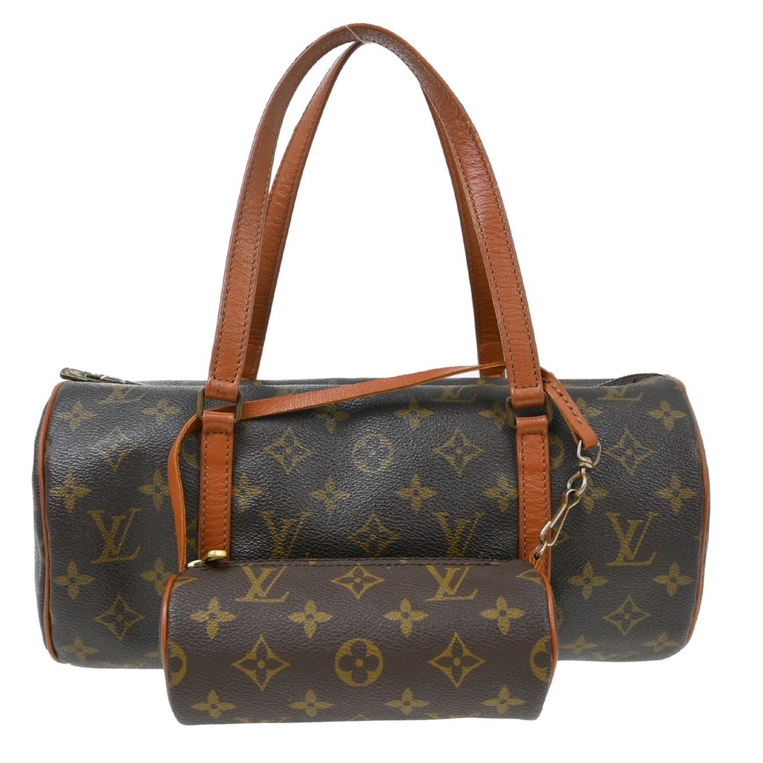 Louis Vuitton Papillon 30 Monogram Canvas Zip Handbag: Louis Vuitton Papillon 30 Monogram Canvas Zip Handbag This is a vintage Louis Vuitton Papillon 30 handbag crafted from signature monogram canvas with brown leather double handles. The bag features a z