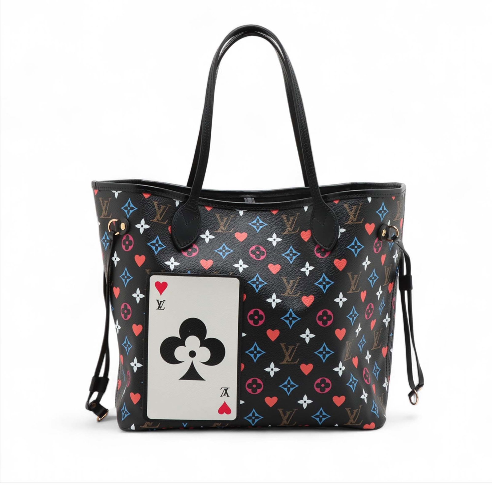 Louis Vuitton Game On Neverfull MM black monogram canvas tote: Louis Vuitton Game On Neverfull MM black monogram canvas tote This Louis Vuitton Monogram Game On Neverfull MM features a distinctive printed monogram canvas with flat leather handles, a top lobster c