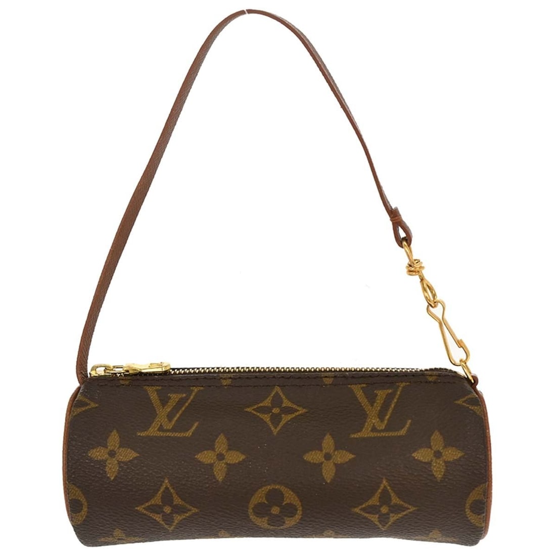 Louis Vuitton Papillon Micro Monogram Canvas Handbag with Attached Pouch: Louis Vuitton Papillon Micro Monogram Canvas Handbag with Attached Pouch This Louis Vuitton Papillon Micro handbag features the iconic monogram canvas exterior with brown leather top handles. The bag 