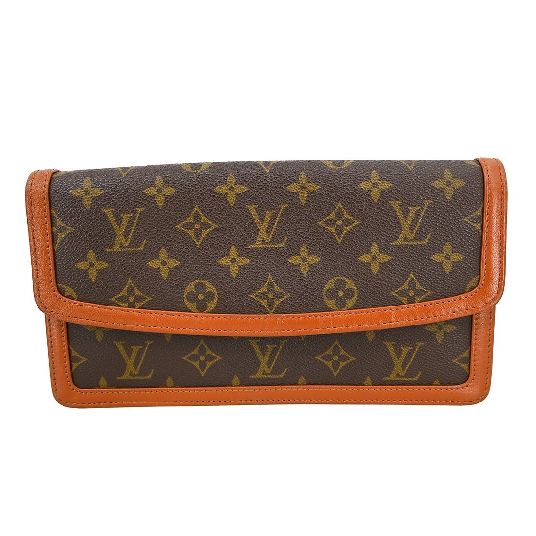 Louis Vuitton Pochette Dame PM Monogram Canvas Clutch: Louis Vuitton Pochette Dame PM Monogram Canvas Clutch This Louis Vuitton Pochette Dame PM clutch features the iconic Monogram canvas leather exterior in brown, complemented by gold-tone hardware and a