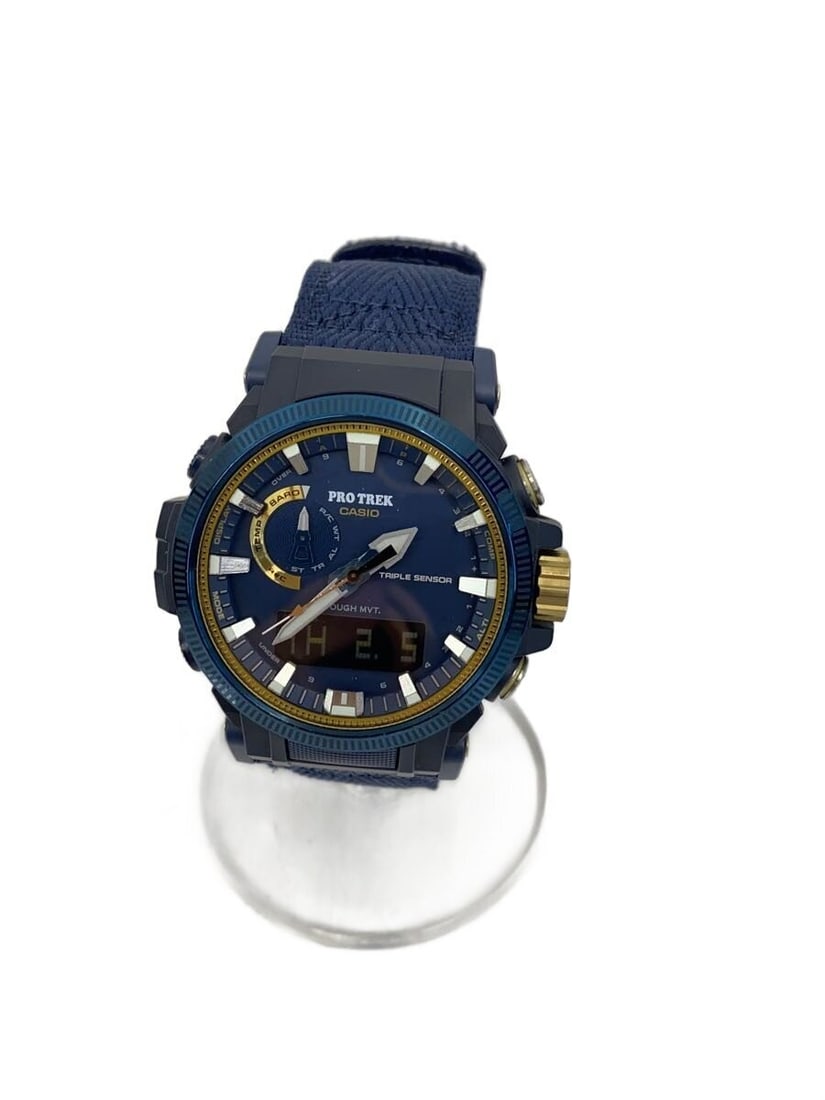 CASIO Pro Trek Navy Men's Wristwatch PRW-61SS-2JR: CASIO Pro Trek Navy Men's Wristwatch PRW-61SS-2JR This CASIO PRO TREX PRW-61SS-2JR men's wristwatch features a navy color scheme and is designed for reliable everyday wear. The watch shows slight sign