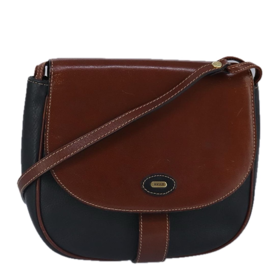 Bally brown leather vintage shoulder bag (1 of 18)
